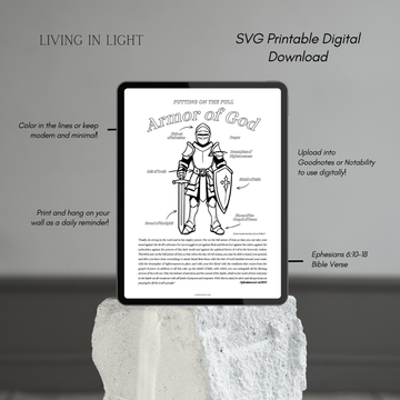 Armor of God Printable Digital Download from Living in Light Christian Planner - Faith-Based SVG Version