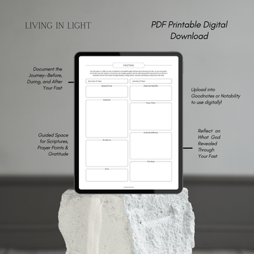 Fasting Reflection Journal Page – Christian Digital Download – Prayer & Scripture Guided Fasting Tracker PDF – Faith-Based Planner Sheet