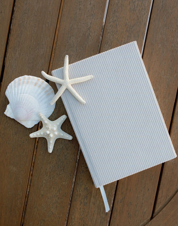Corduroy Light Stone Lined A5 Lined Notebook for Journaling, Prayers, and More