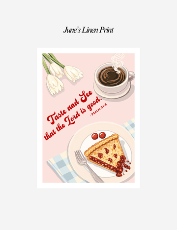 Taste and See That the Lord is Good 5 x 7 - Christian Linen Art Print - Psalm 34:8