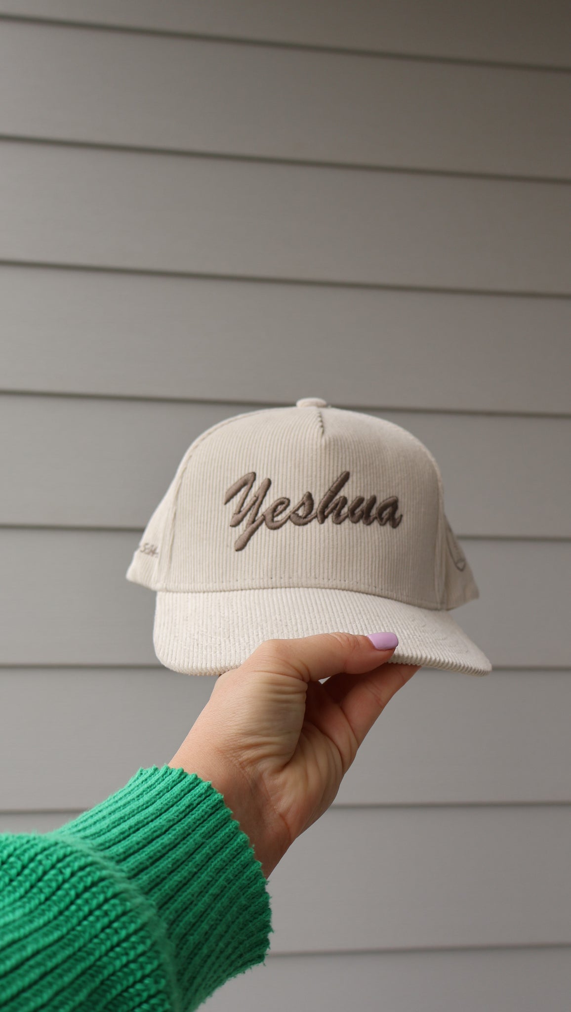 Yeshua Light Stone Corduroy Snapback Trucker Hat