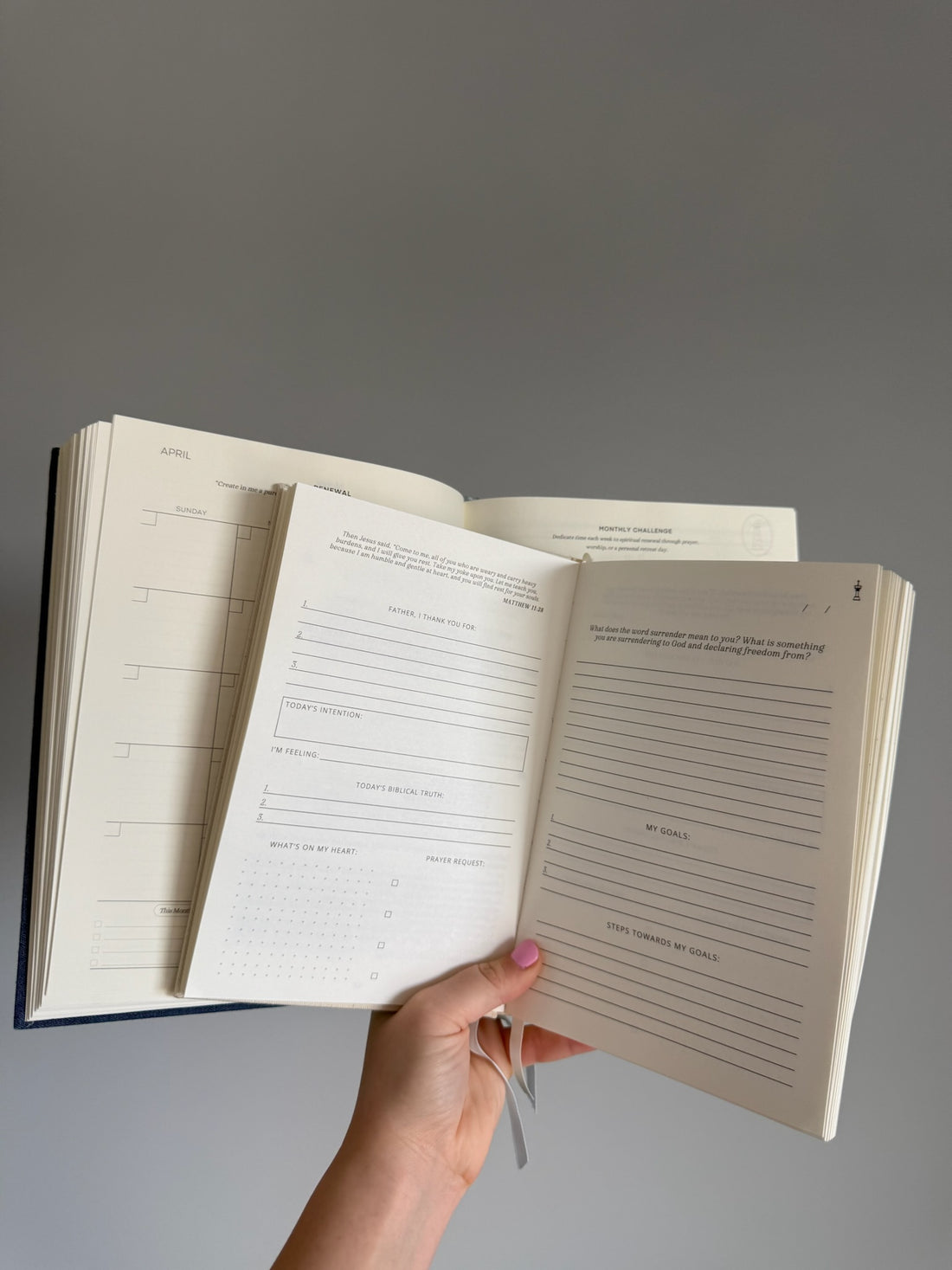 Made By The Word 9 Week Christian Journal Bundle - Cream Journal and Denim Christian Planner