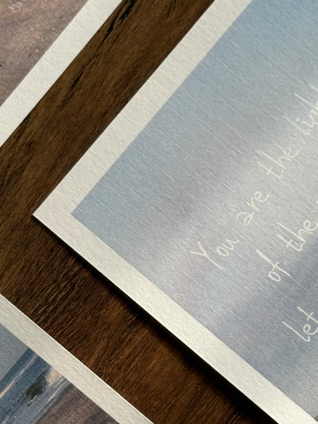 You Are the Light of the World Linen Art Print 5 x 7 in - Matthew 5:14-16 - Christian Art