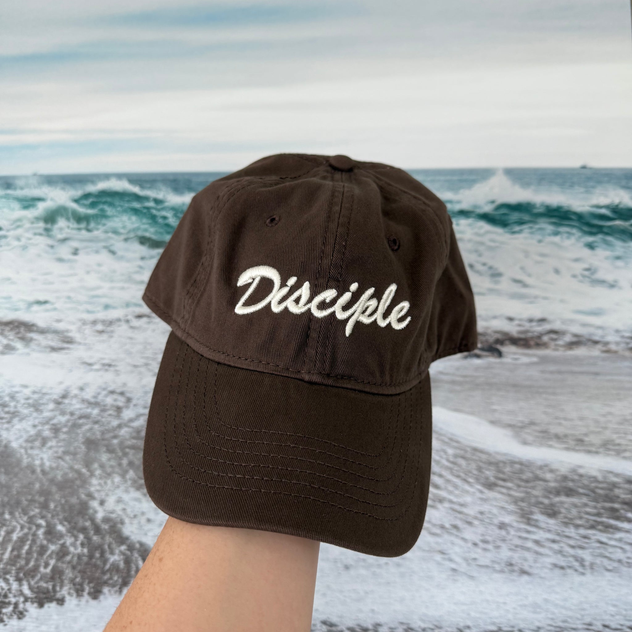 Chocolate Brown 3D Disciple Dad Cap - Christian Baseball Hat - Modern Faith-Based Apparel - Living in Light