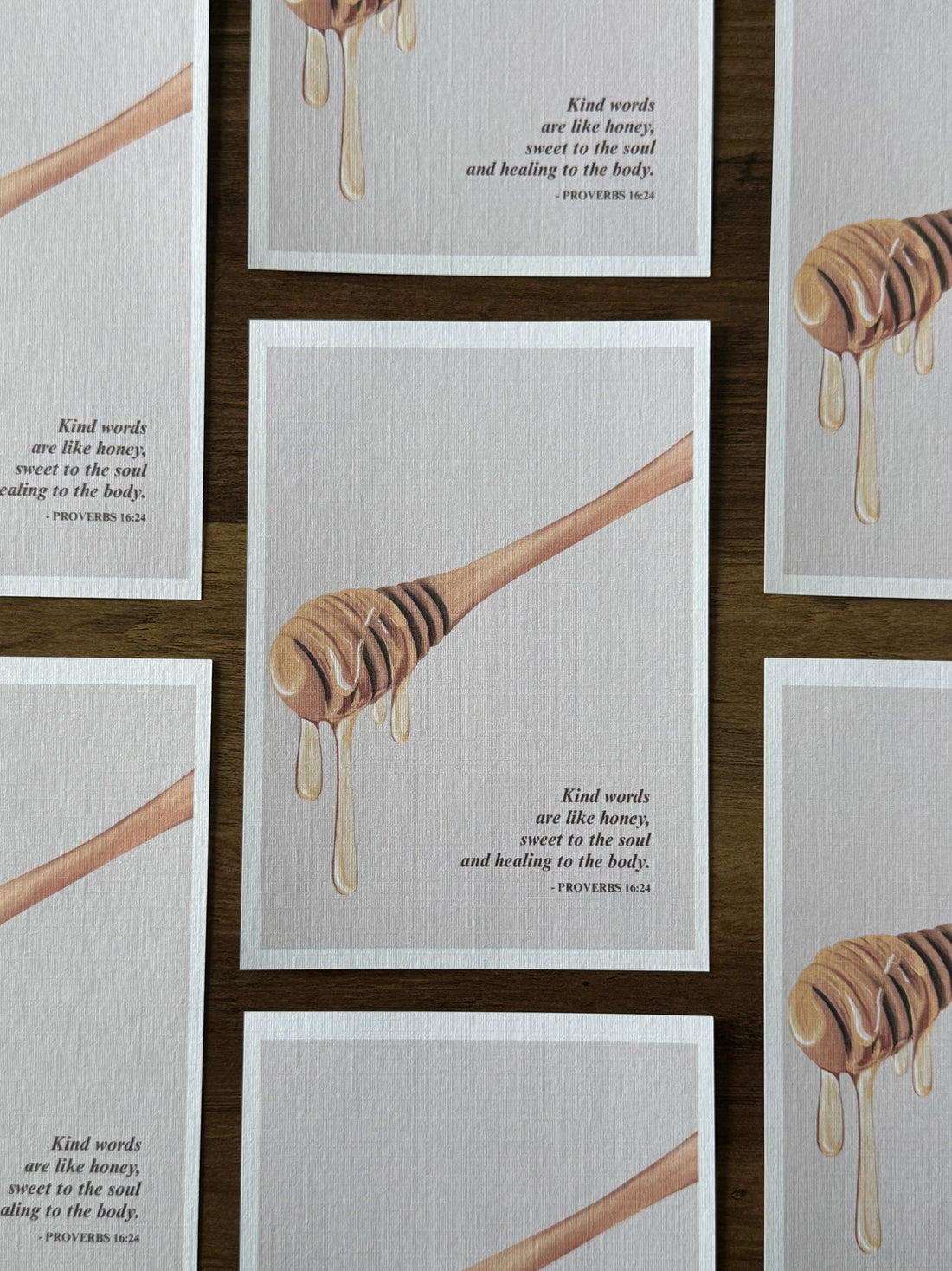 Kind Words Are Like Honey 5 x 7 - Christian Art - Proverbs 16:24