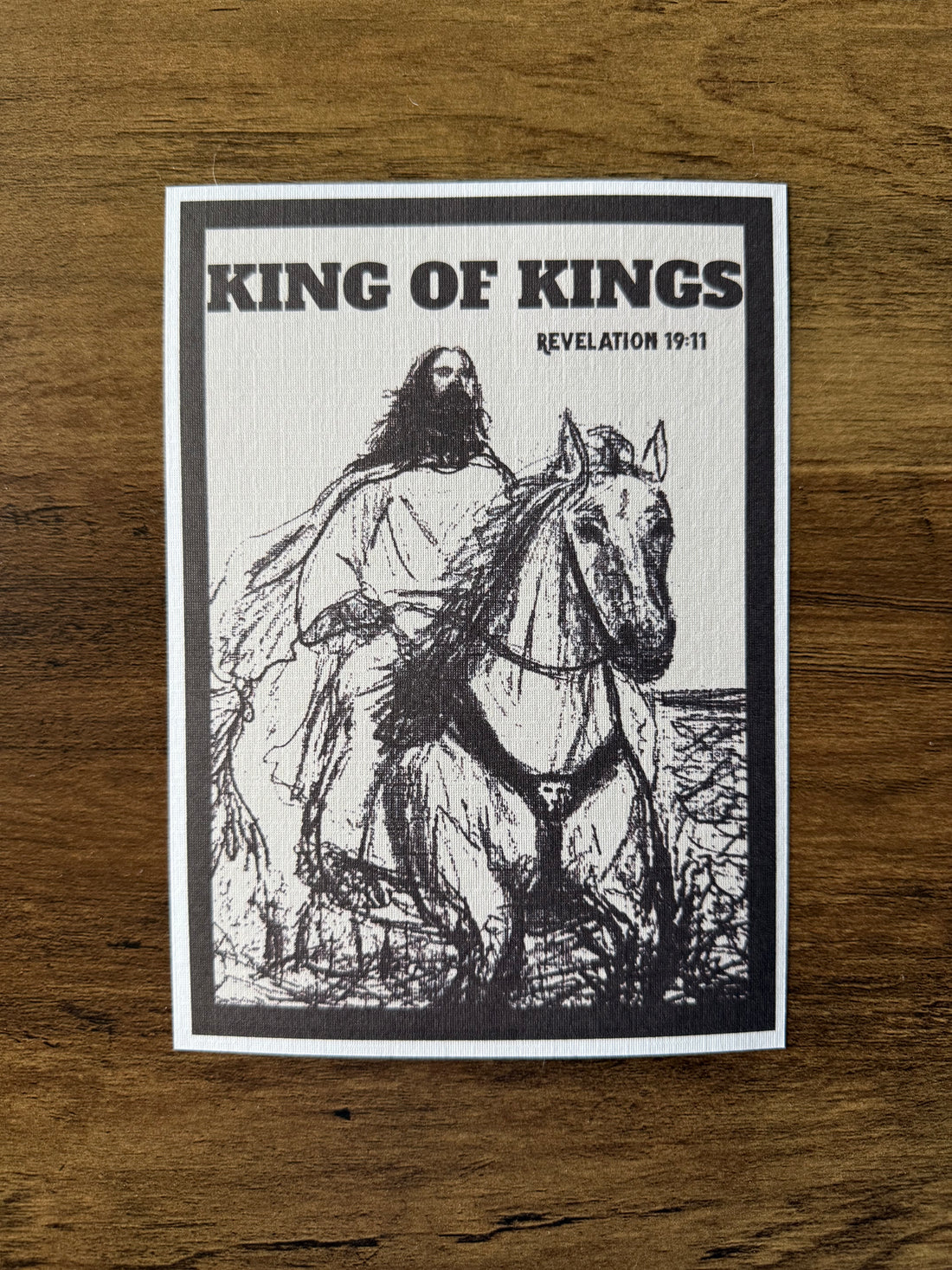 King of Kings 5 x 7 - Christian Linen Art Print - Revelation 19:11