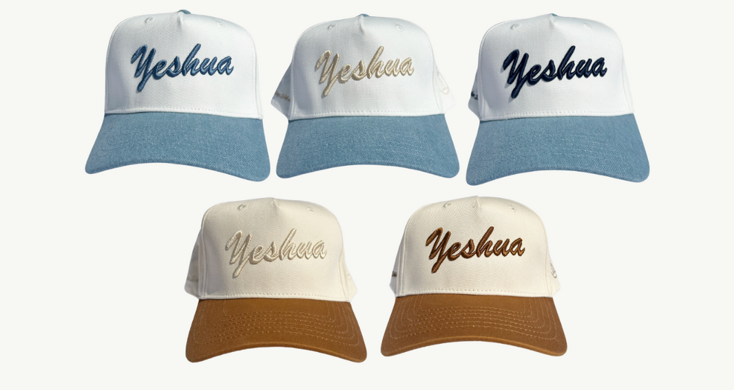 Yeshua Custom Embroidered Hat – 3D Script Design, Modern Faith Apparel ...