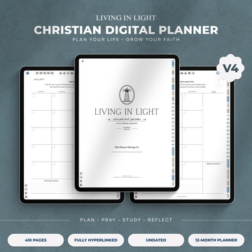 LIVING IN LIGHT V4 Digital Download PDF Modern Christian Planner