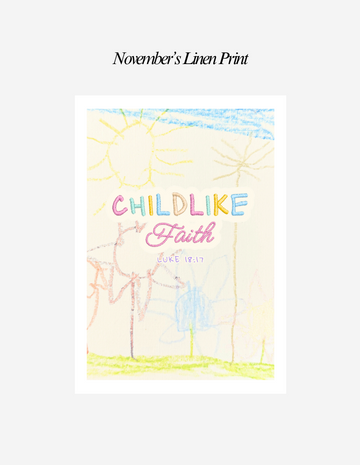 Childlike Faith 5 x 7 - Christian Linen Art Print - Luke 18:17