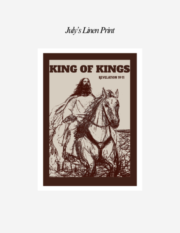King of Kings 5 x 7 - Christian Linen Art Print - Revelation 19:11
