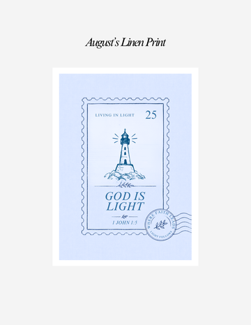 God is Light - Lighthouse 5 x 7 - Christian Linen Art Print - 1 John 1:5