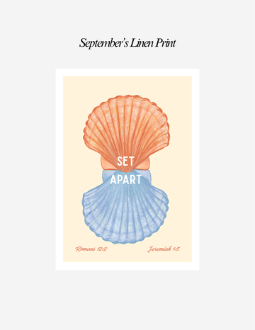 Set Apart - Lighthouse 5 x 7 - Christian Linen Art Print - Romans 12:2 / Jeremiah 1:5