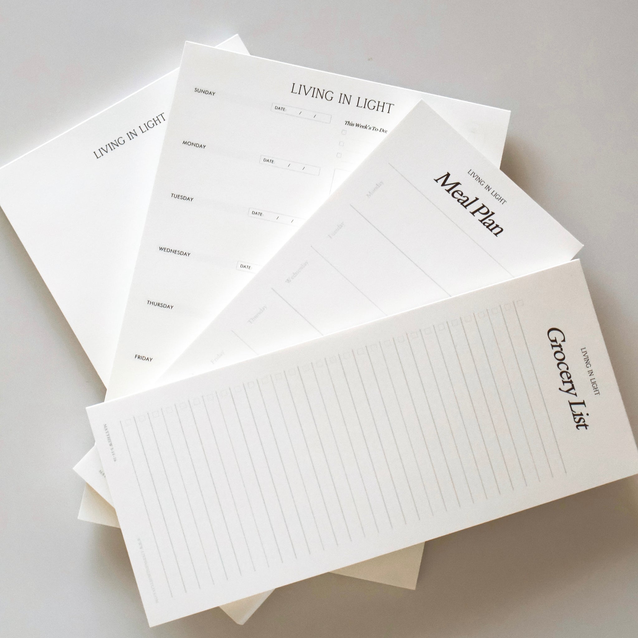 Living in Light Notepad Bundle Pack - Set of 4