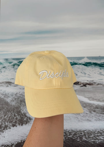 Butter Yellow 3D Disciple Dad Cap - Christian Baseball Hat - Modern Faith-Based Apparel - Living in Light
