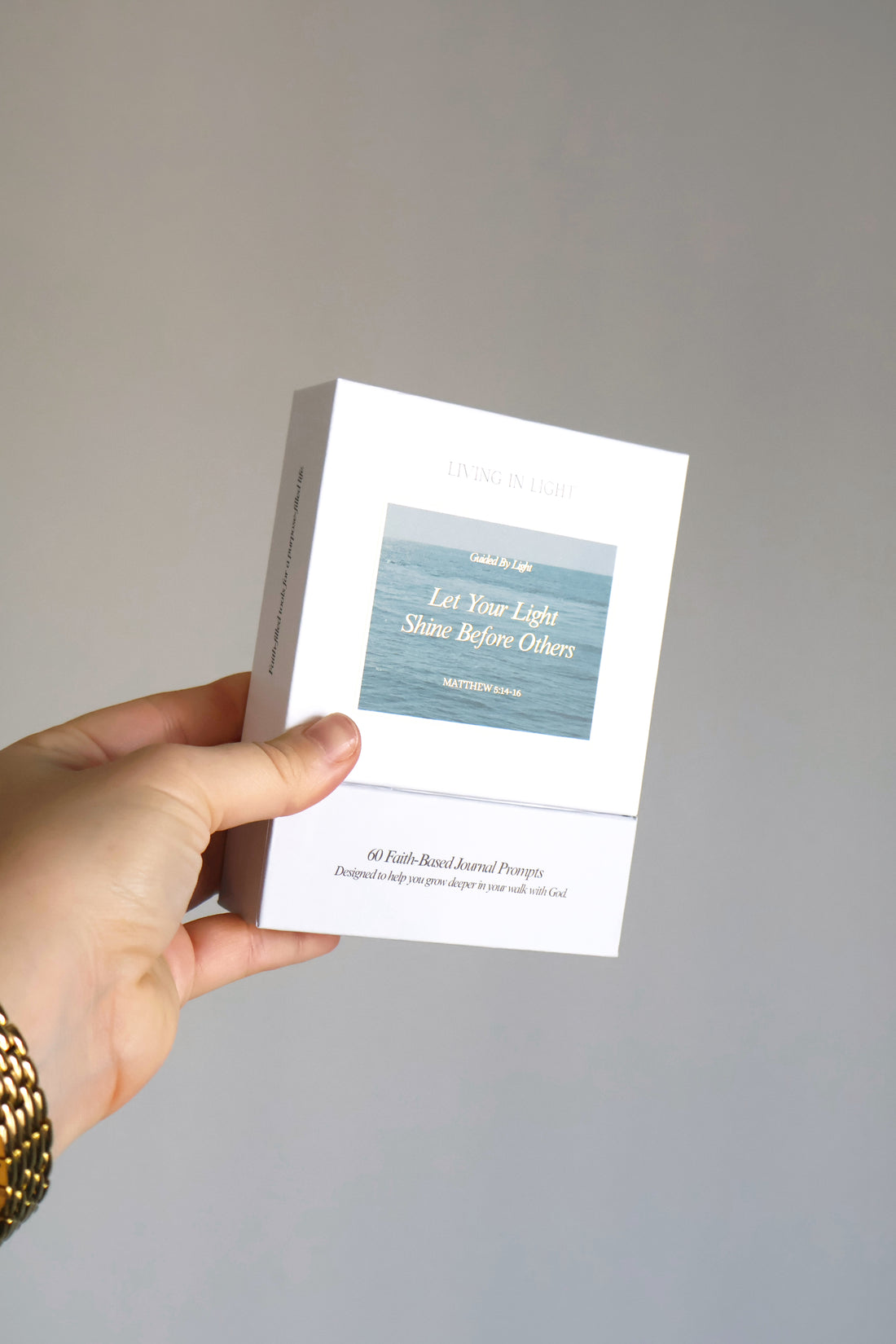 Christian Living Journaling Card Set - 60 Faith-Based Journal Prompts - Guided by Light