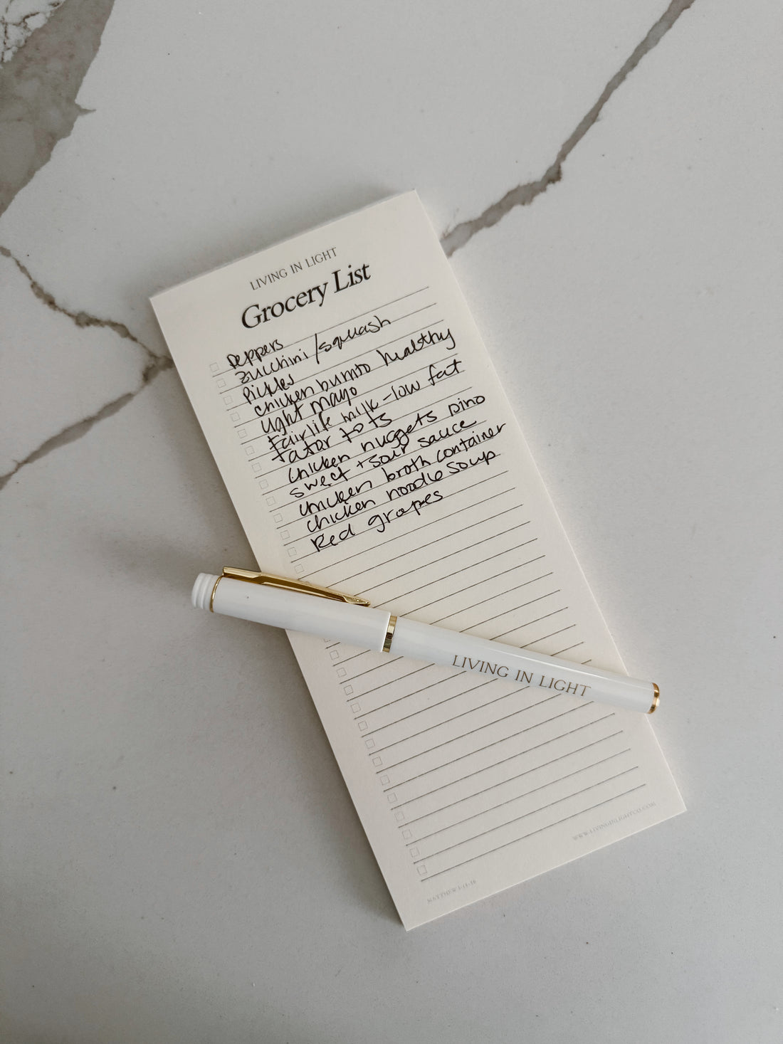 Living in Light Faith-Based Grocery List Notepad