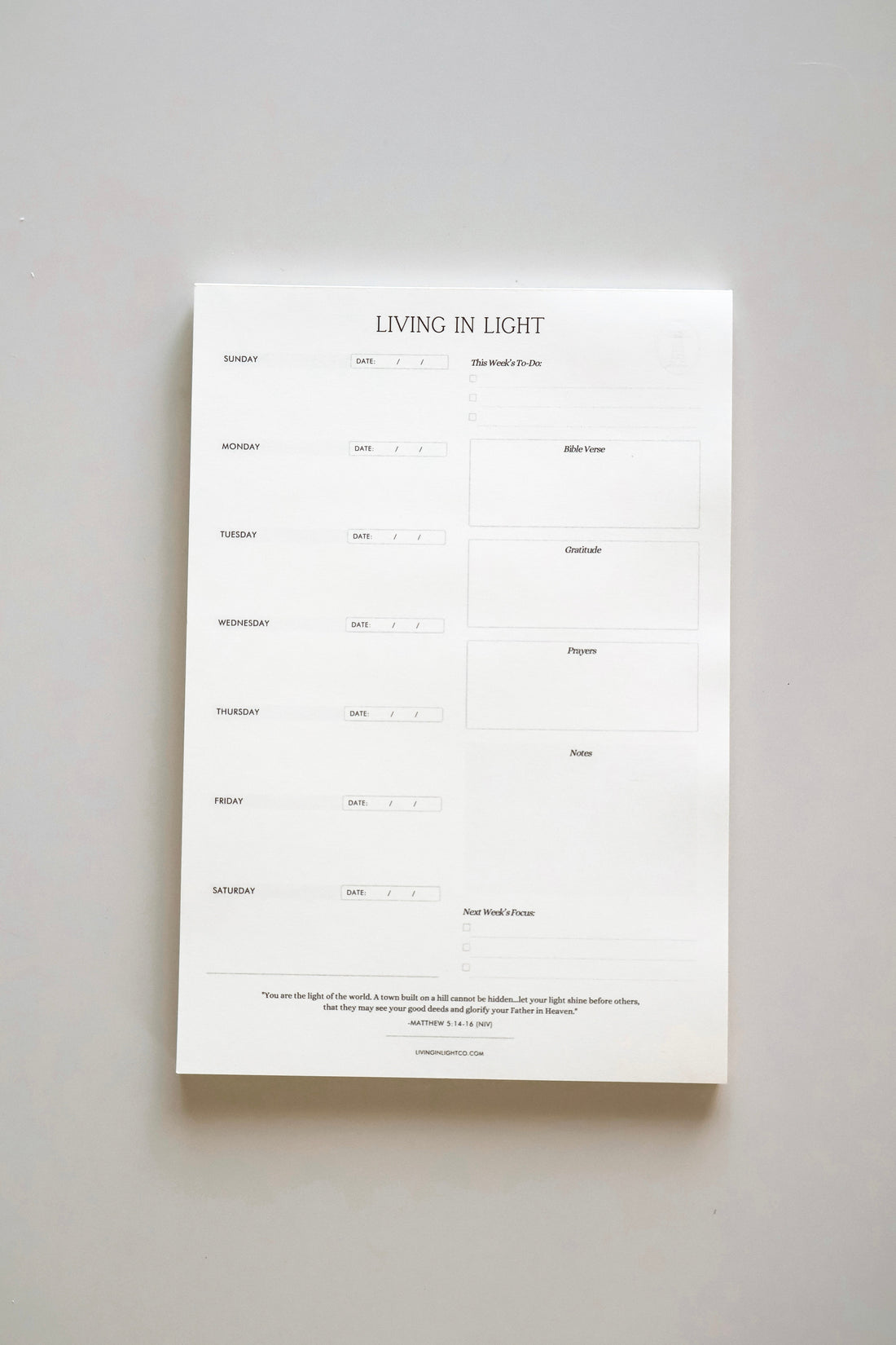 Living in Light Notepad Bundle Pack - Set of 4